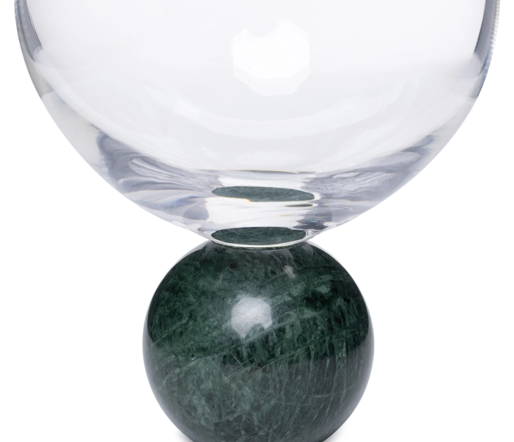 Jogo De Taças Para Gin Em Cristal E Mármore Verde 640 ML 2 Peças
