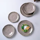 Conjunto com 6 Pratos Raso Orgânico Shimeji Gold - imagem 5