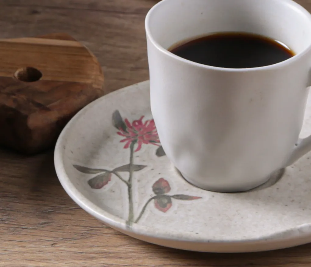 Conjunto com 6 Xícaras de Café com Pires Bio Stoneware Campestre 120ml