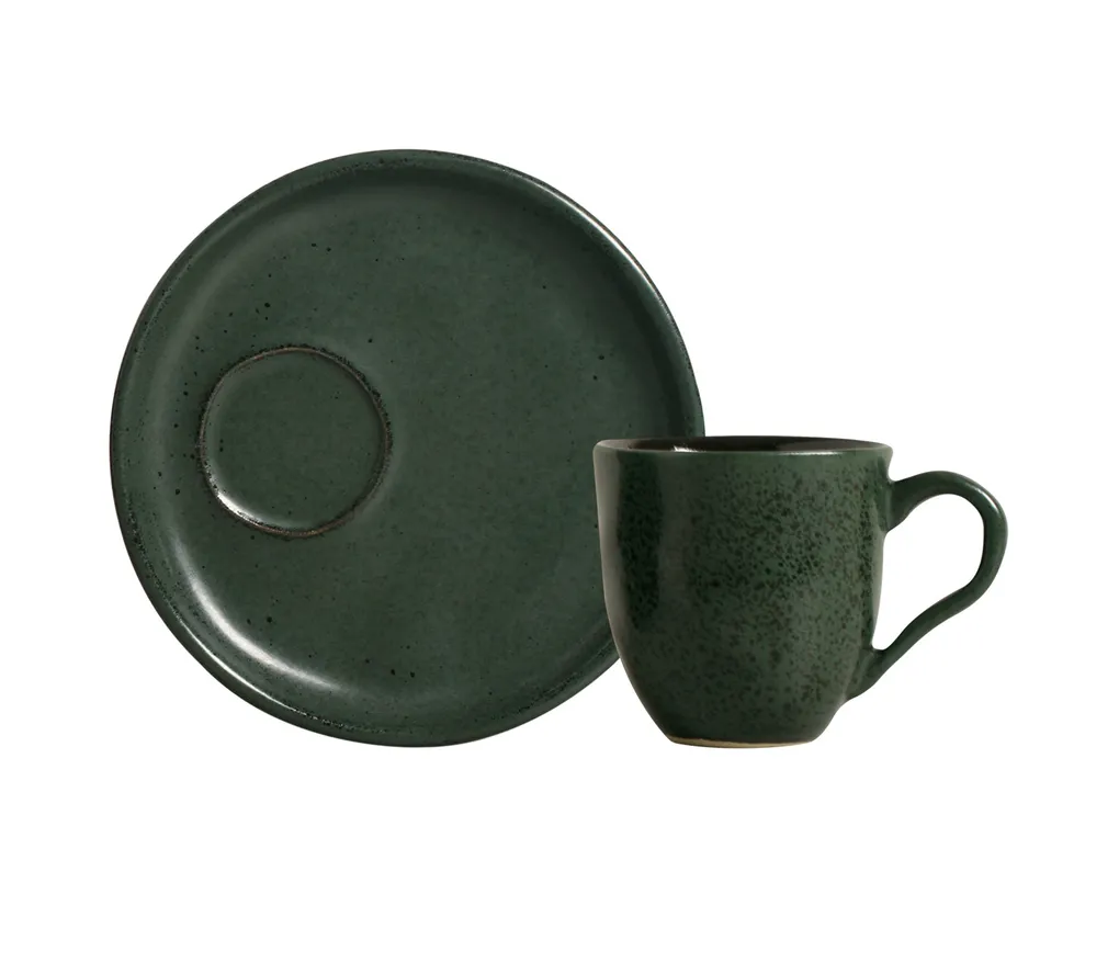 Conjunto com 6 Xícaras de Café com Pires Bio Greenery 120ml