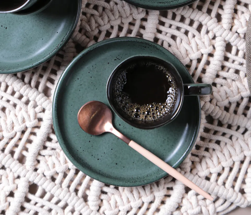 Conjunto com 6 Xícaras de Café com Pires Bio Greenery 120ml
