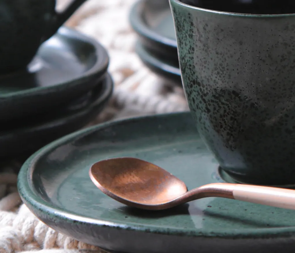 Conjunto com 6 Xícaras de Café com Pires Bio Greenery 120ml