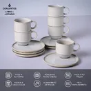 Conjunto com 6 Xícaras de Chá Empilhável com 6 Pires Linhas Latte 230ml - imagem 4