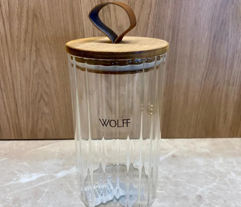 Porta Mantimento Vidro Com Tampa Acácia Classic 880ml Wolff
