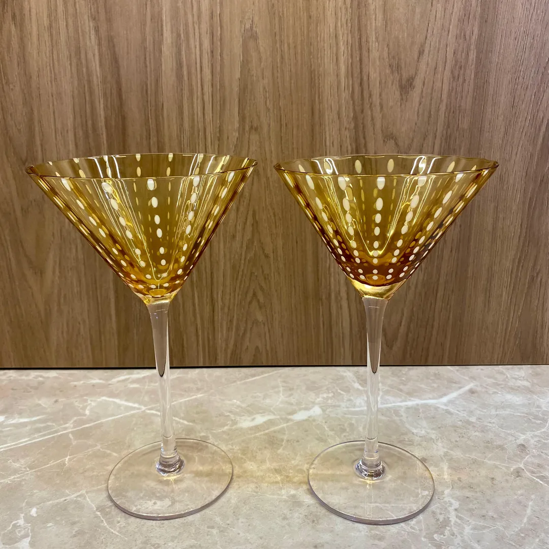 Cj 2 Taças de Martini Orquídea Âmbar 220ml 