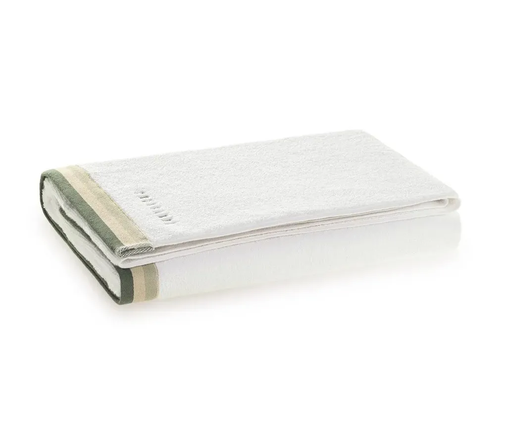 Toalha Banho com Bordado Montello Branca/Pistacchio 540g/m²