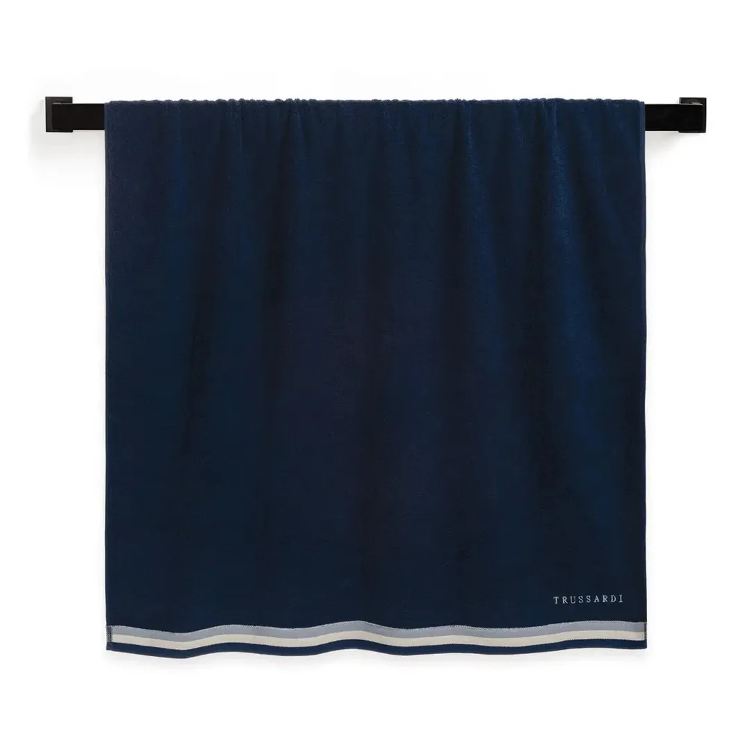 Toalha Rosto com Bordado Montello Marino/Azul 540g/m²