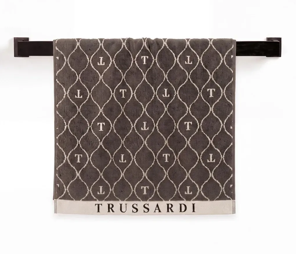 Toalha de Rosto 540g/m² em Jacquard Speciale Nero/Sépia