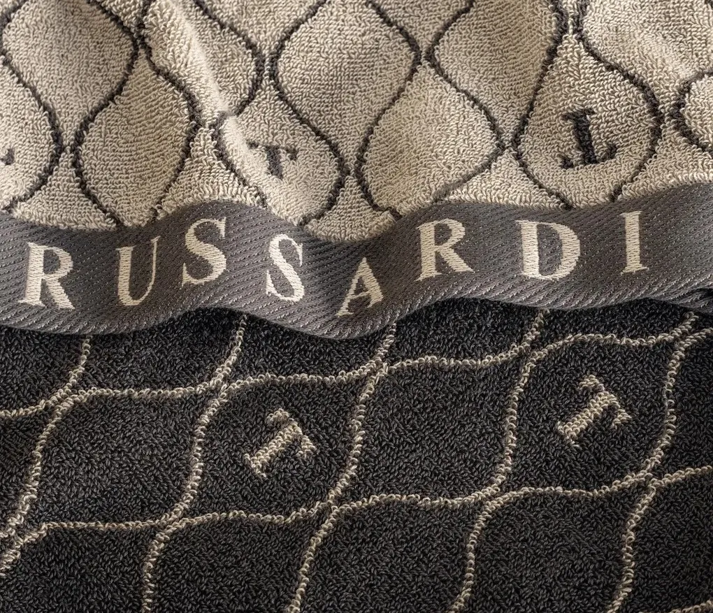 Toalha de Rosto 540g/m² em Jacquard Speciale Nero/Sépia