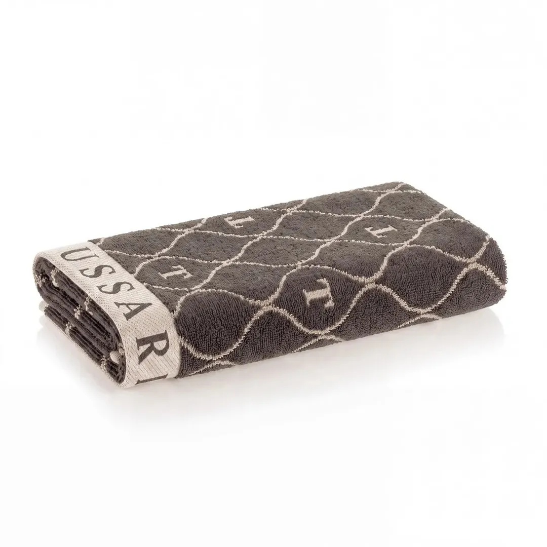 Toalha de Rosto 540g/m² em Jacquard Speciale Nero/Sépia Trussardi