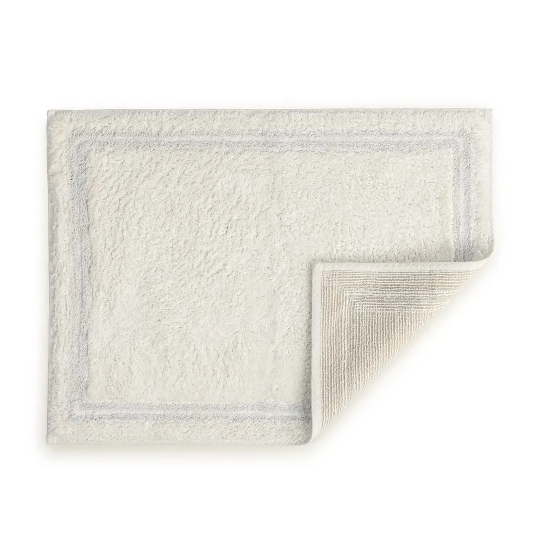 Tapete Antiderrapante 100% Algodão 1,20m x 60cm Veneto Branco/Gelo