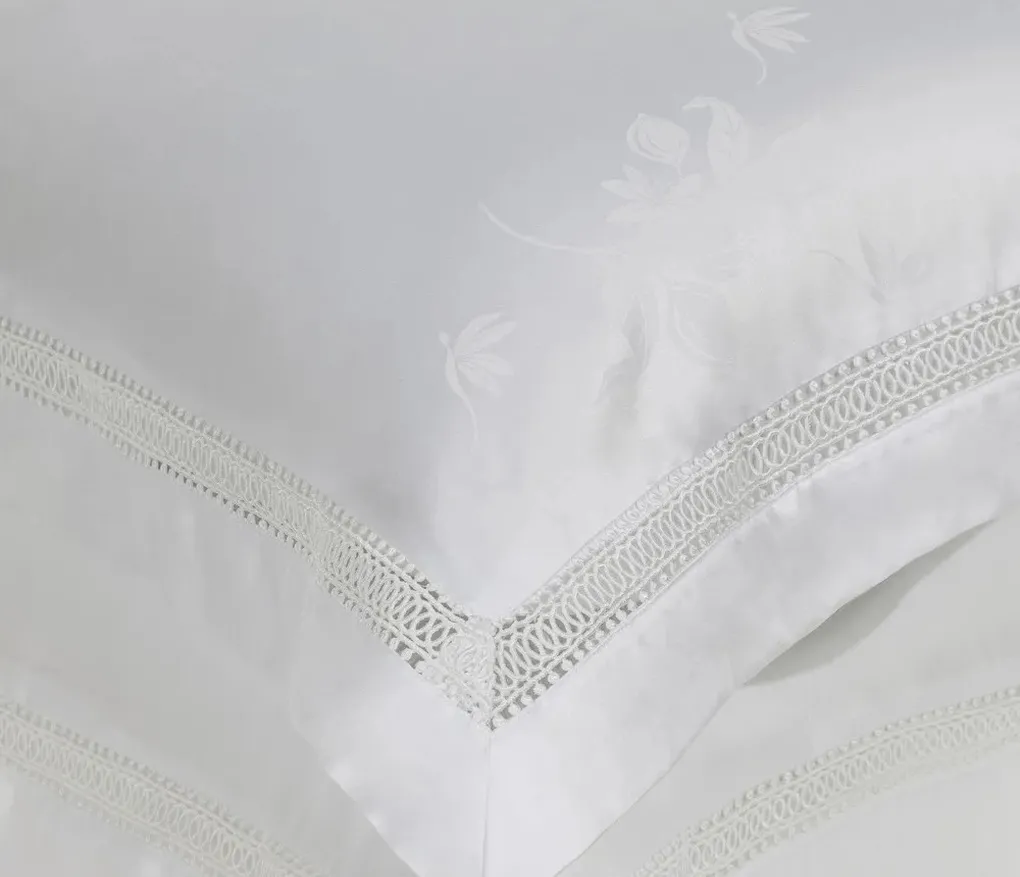 Jogo de Cama King de Cetim de Bambu 300 fios Fiorito Branco