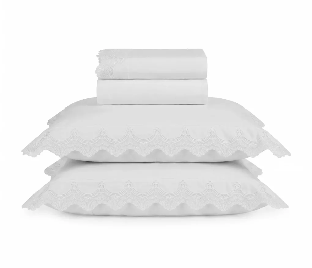 Jogo de Cama King 300 Fios Cetim 100% Algodão Egípcio Chiavari