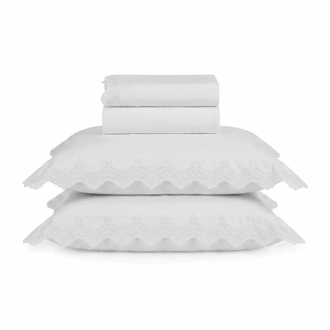 Jogo de Cama King 300 Fios Cetim 100% Algodão Egípcio Chiavari