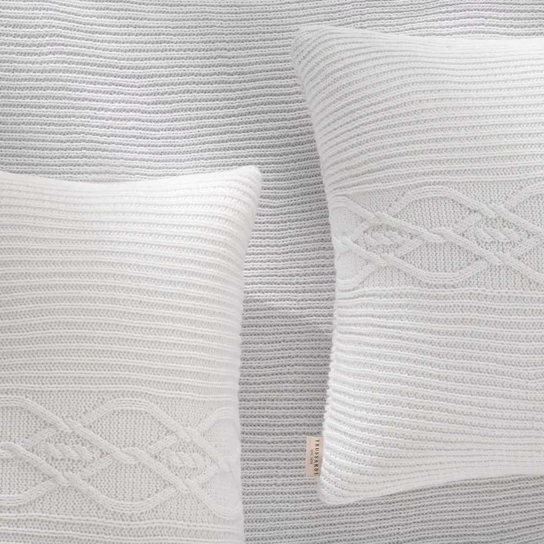 Almofada Tricot de Algodão 30cm x 50cm Candore Trussardi