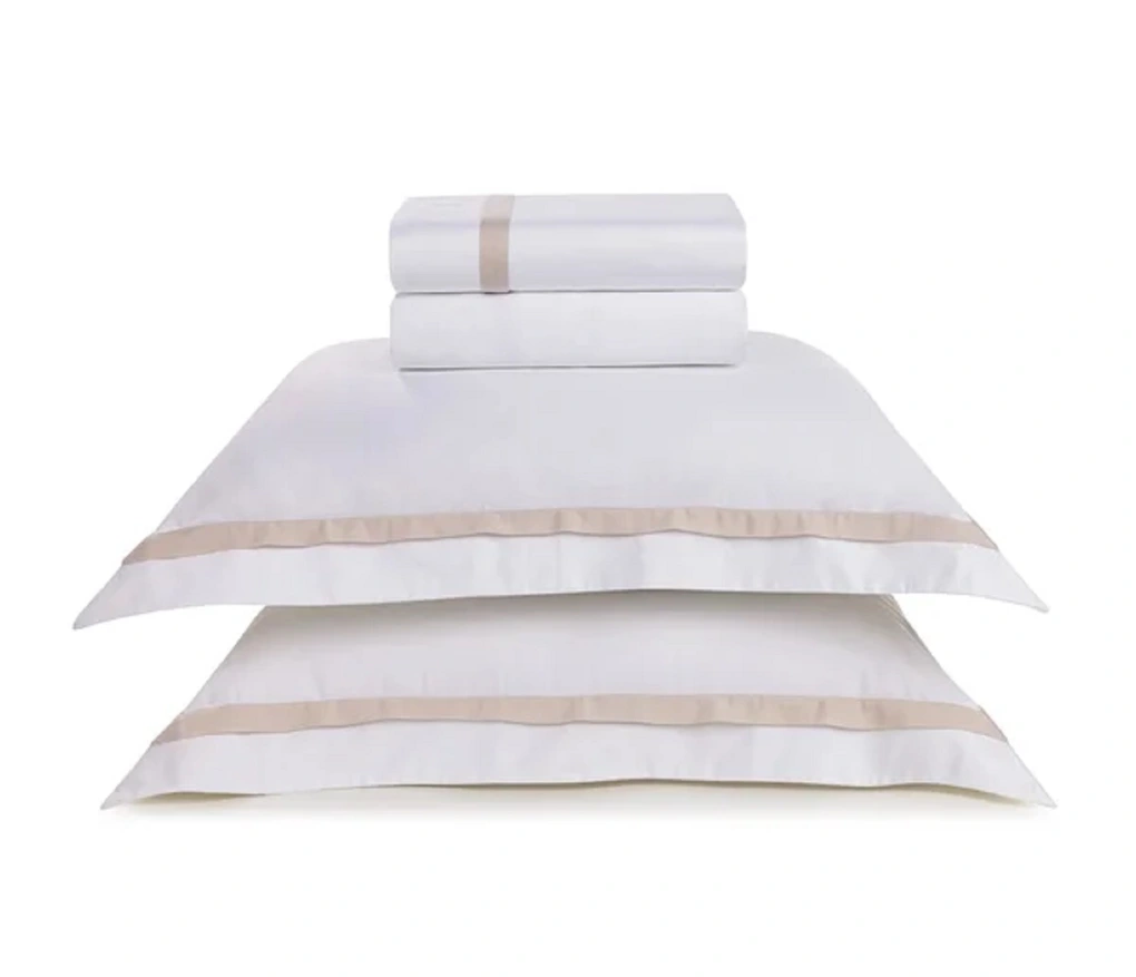 Jogo de cama Casal 300 fios Cetim Vercelli Branco/Nebia