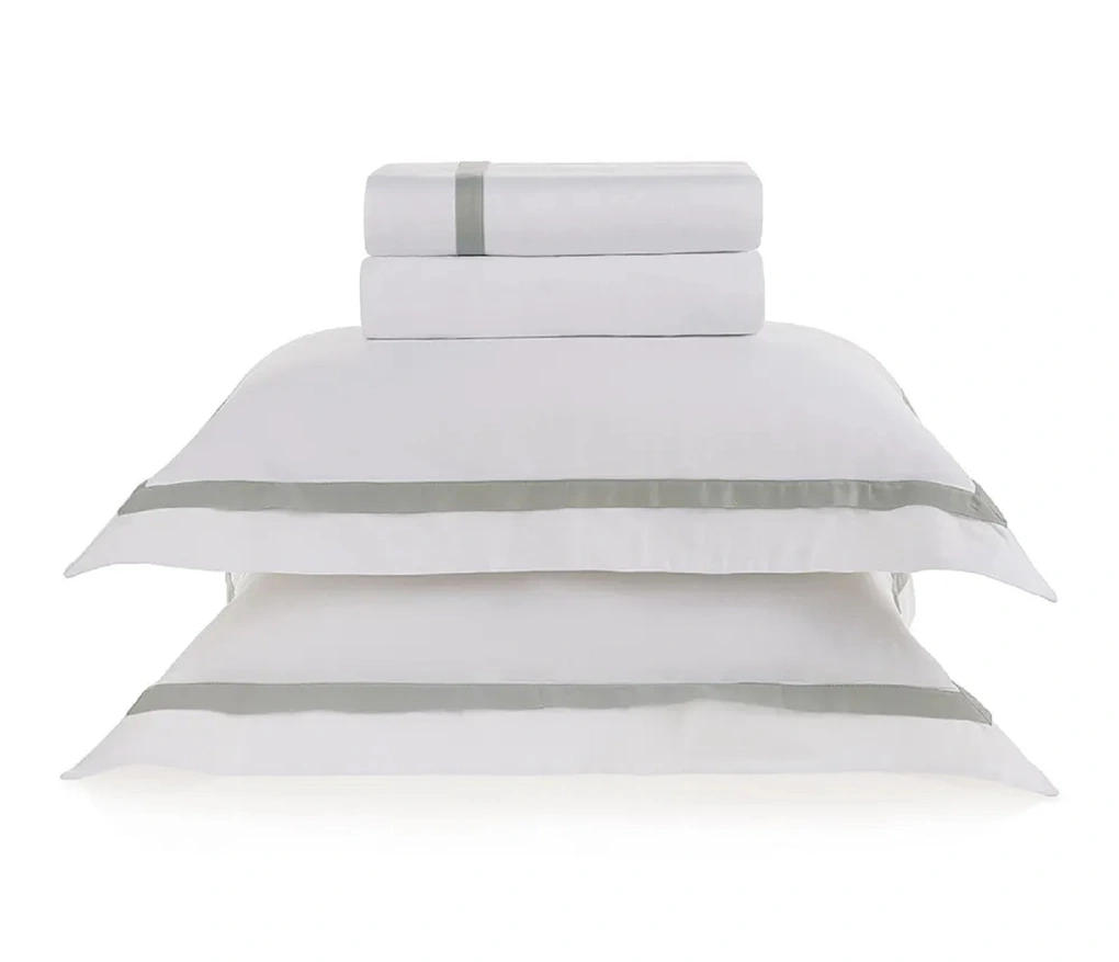 Jogo de cama Casal 300 fios Cetim Vercelli Branco/Nebia