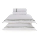 Jogo de cama Casal 300 fios Cetim Vercelli Branco/Nebia - imagem 2