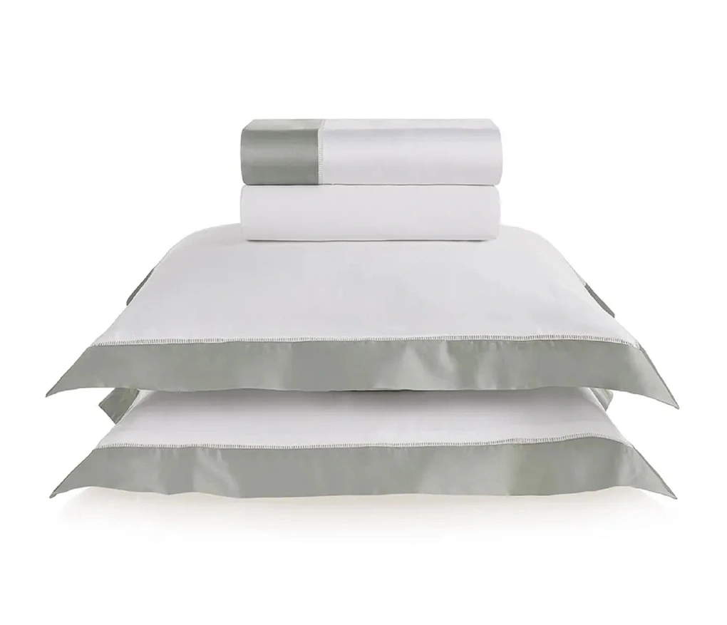 Jogo de cama King 600 fios Cetim Pariolli Branco/Platino