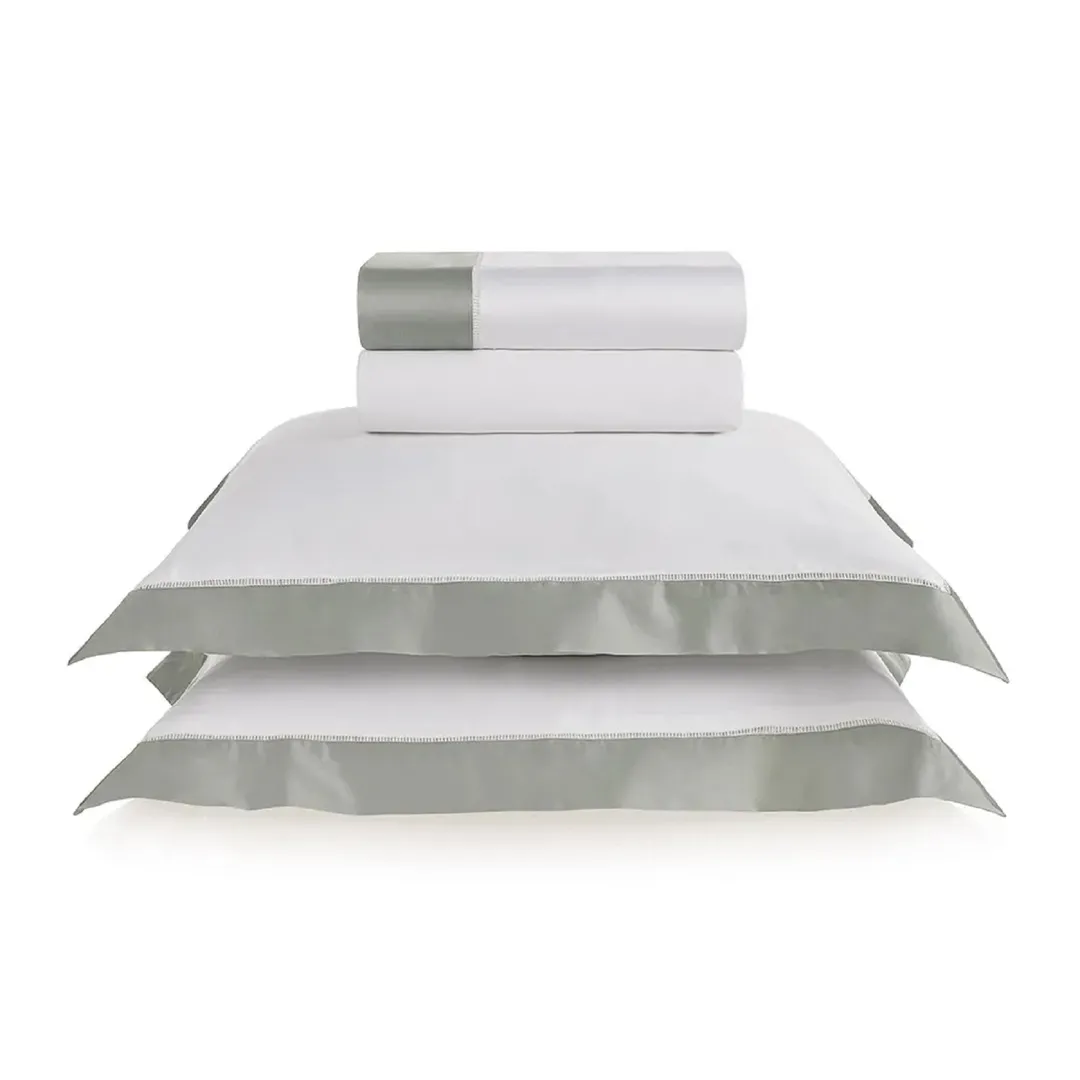 Jogo de cama King 600 fios Cetim Pariolli Branco/Platino