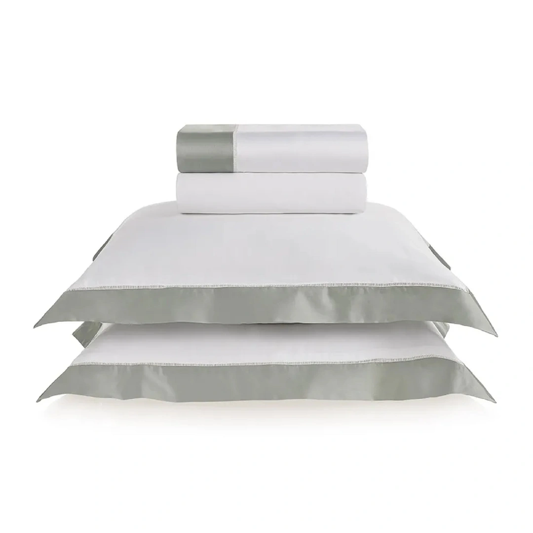 Jogo de cama King 600 fios Cetim Pariolli Branco/Platino