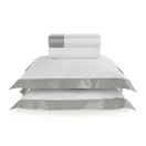 Jogo de cama King 600 fios Cetim Pariolli Branco/Platino - imagem 1