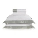 Jogo de cama King 600 fios Cetim Pariolli Branco/Platino - imagem 1