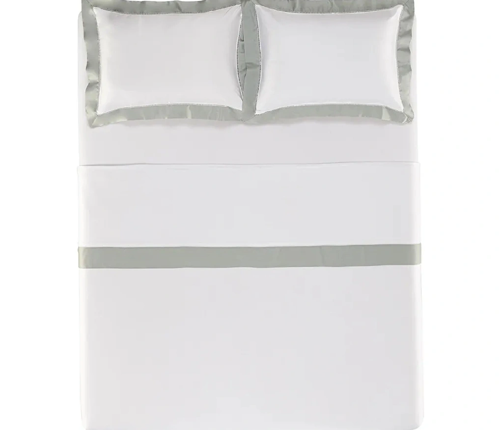 Jogo de cama King 600 fios Cetim Pariolli Branco/Platino