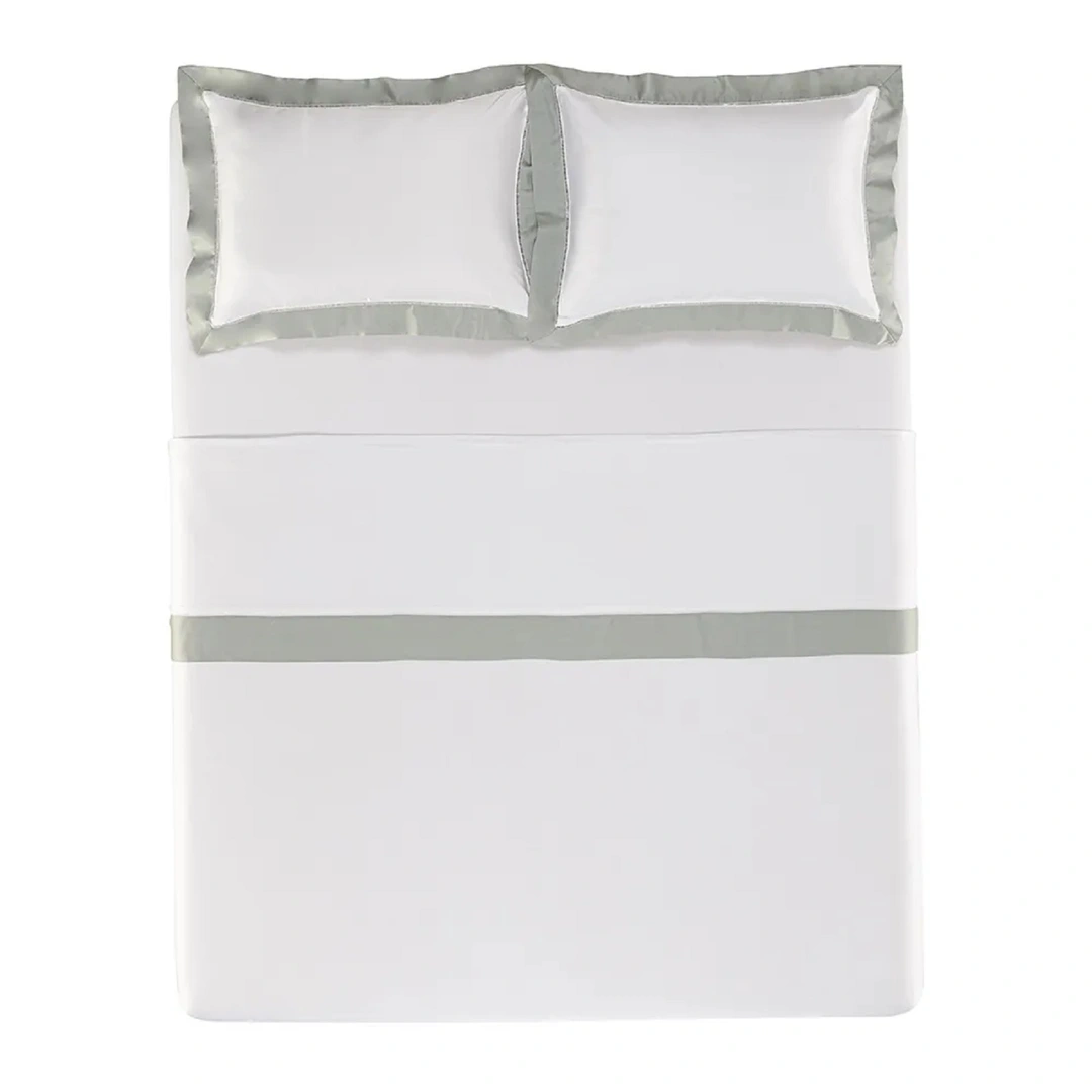 Jogo de cama King 600 fios Cetim Pariolli Branco/Platino