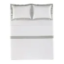 Jogo de cama King 600 fios Cetim Pariolli Branco/Platino - imagem 2
