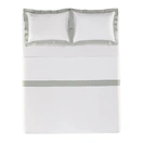 Jogo de cama King 600 fios Cetim Pariolli Branco/Platino - imagem 2