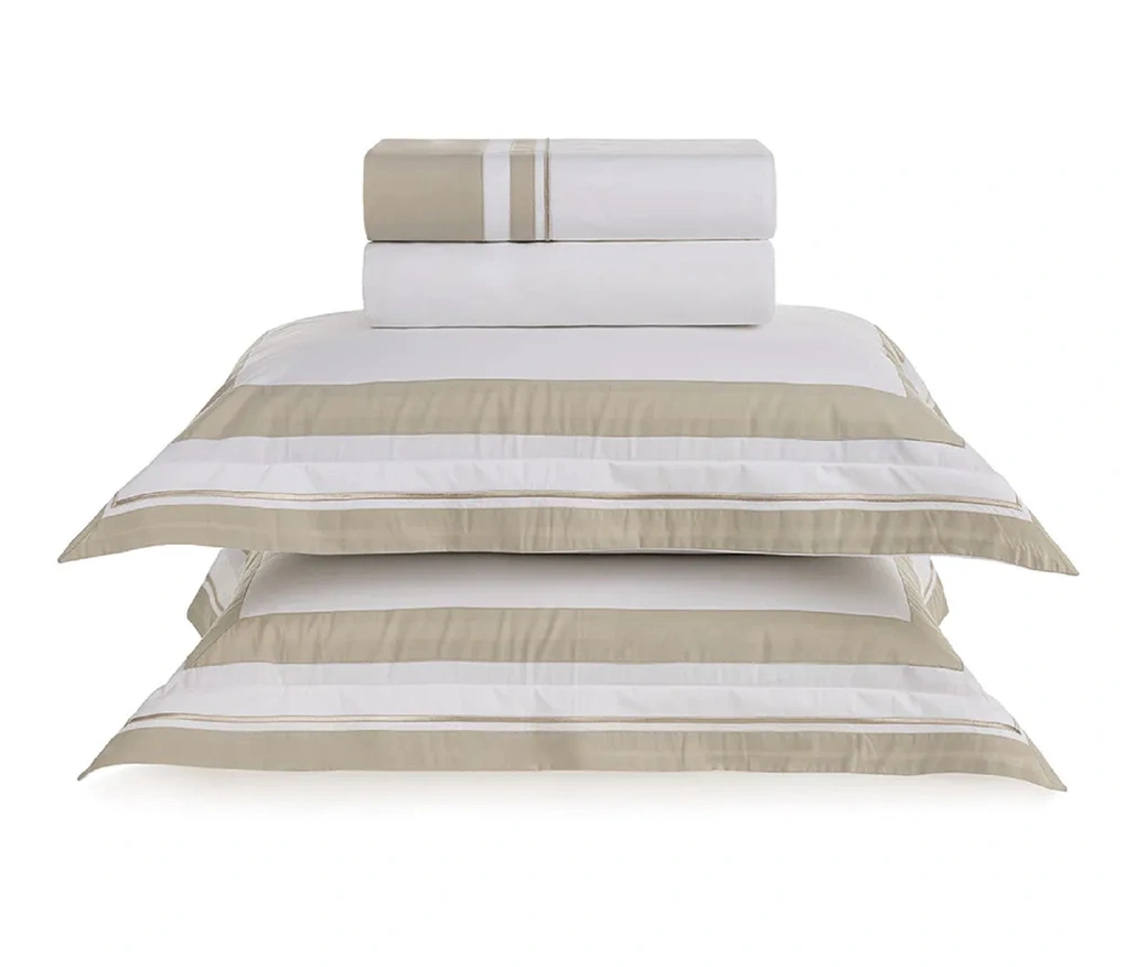 Jogo de cama Queen 200 fios Percal San Lorenzo Branco/Grigio