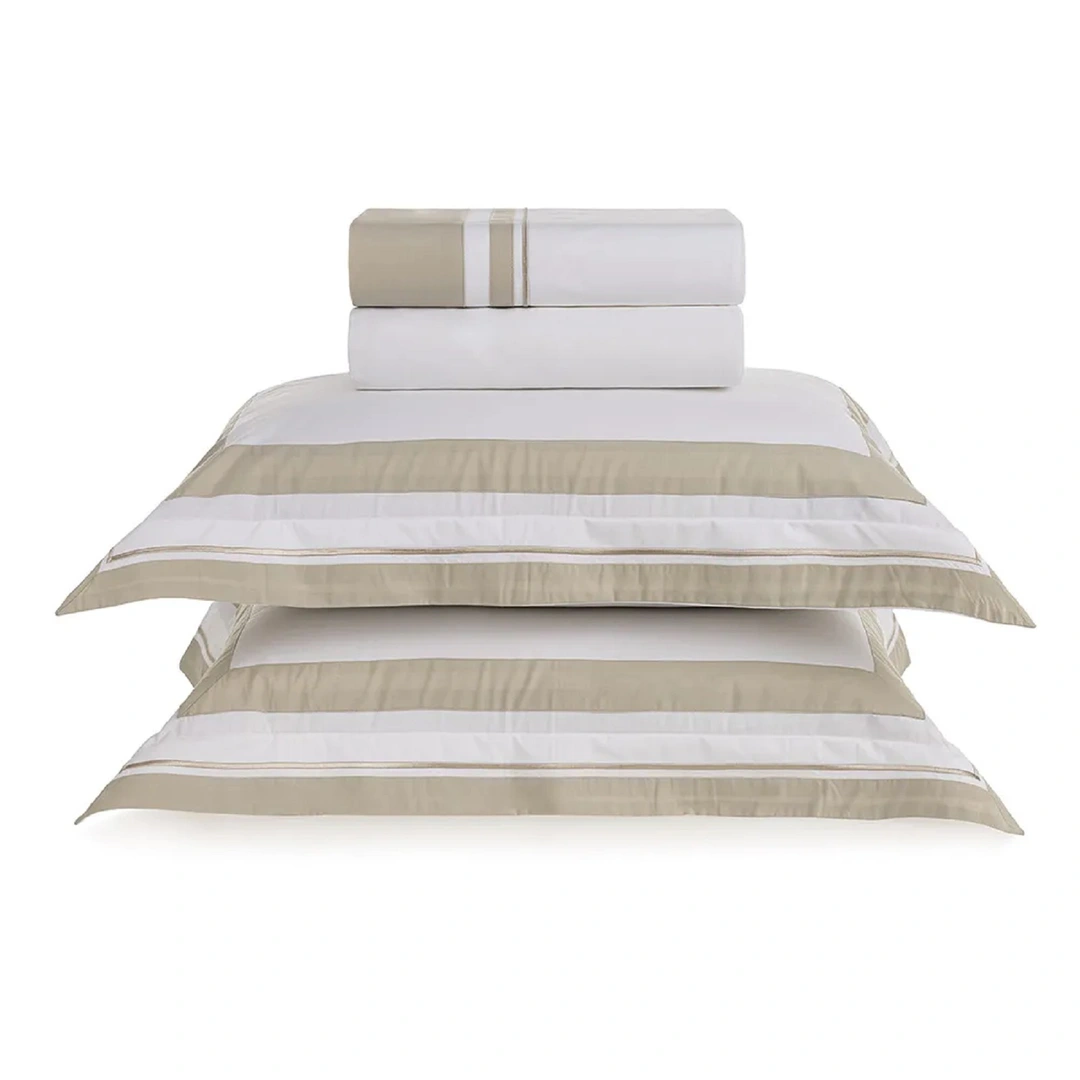 Jogo de cama Queen 200 fios Percal San Lorenzo Branco/Grigio