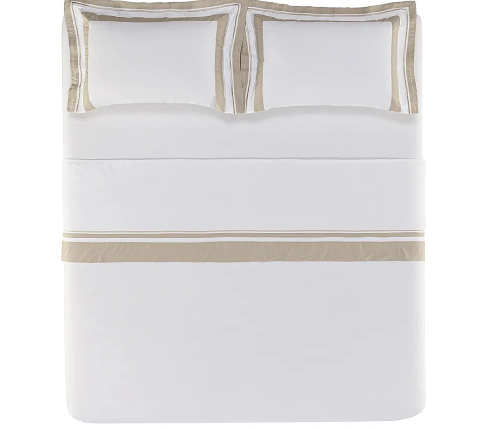 Jogo de cama Queen 200 fios Percal San Lorenzo Branco/Grigio