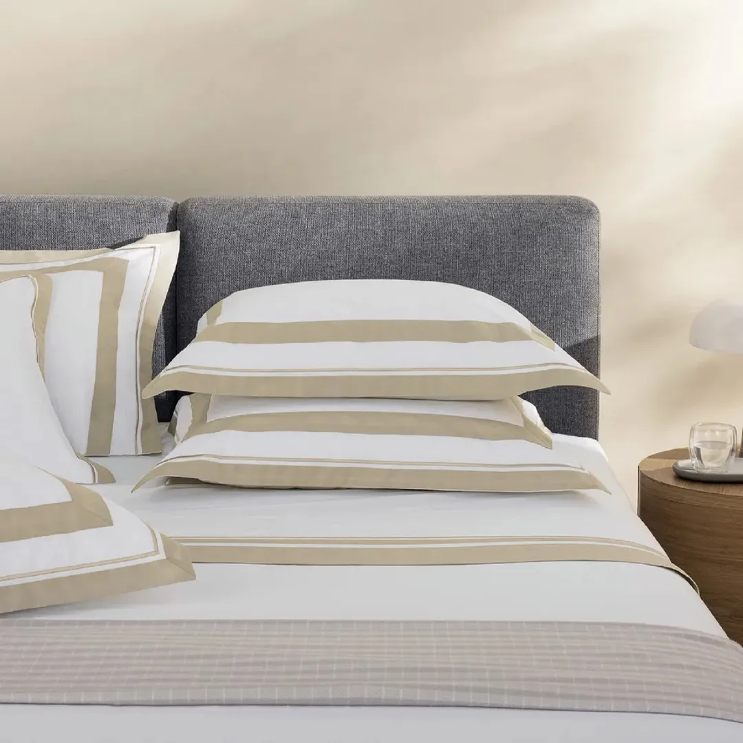 Jogo de cama Queen 200 fios Percal San Lorenzo Branco/Grigio
