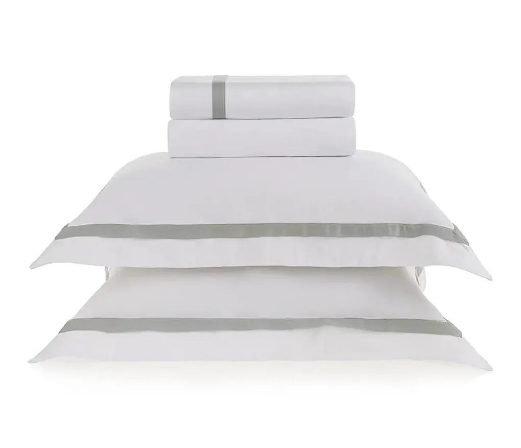 Jogo de cama Queen 300 fios Cetim Vercelli Branco/Nebia