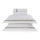 Jogo de cama Queen 300 fios Cetim Vercelli Branco/Nebia - imagem 2