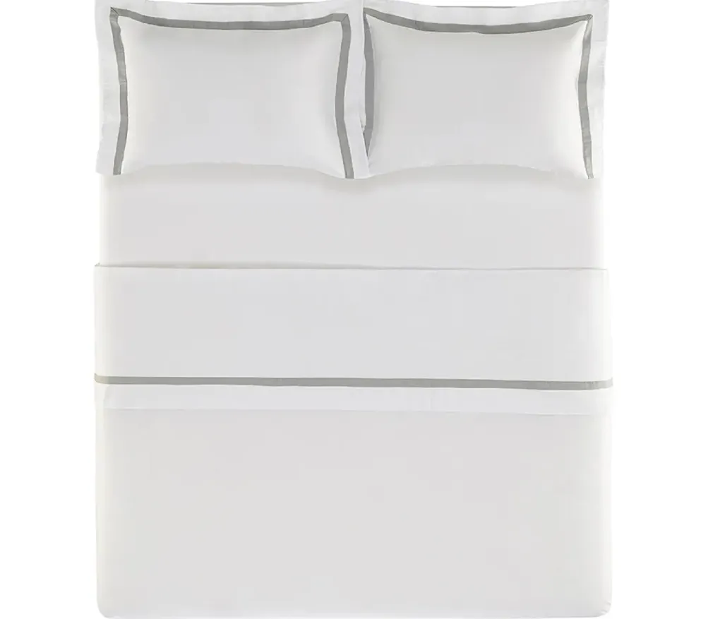 Jogo de cama Queen 300 fios Cetim Vercelli Branco/Nebia