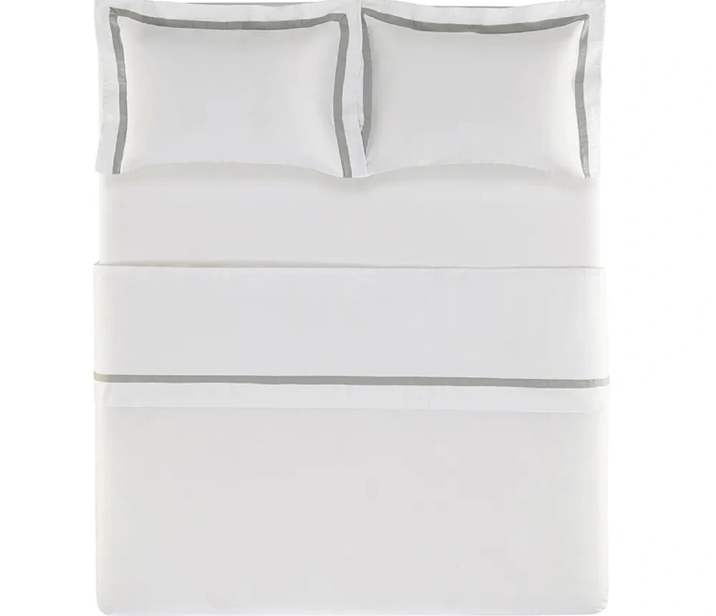 Jogo de cama Queen 300 fios Cetim Vercelli Branco/Nebia