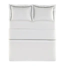Jogo de cama Queen 300 fios Cetim Vercelli Branco/Nebia - imagem 3