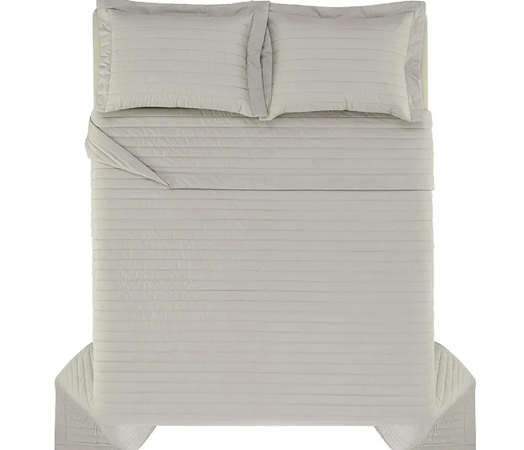 Colcha com Porta Travesseiros King 100% Algodão Monteleone Grigio