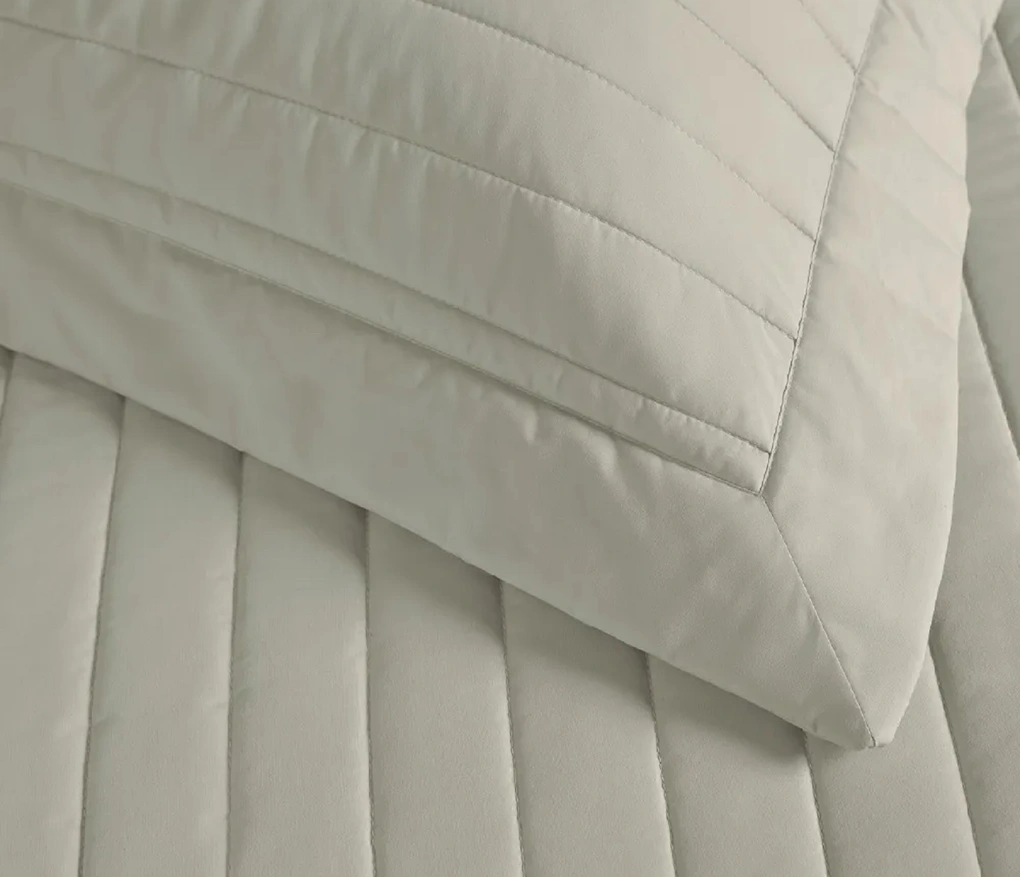 Colcha com Porta Travesseiros King 100% Algodão Monteleone Grigio