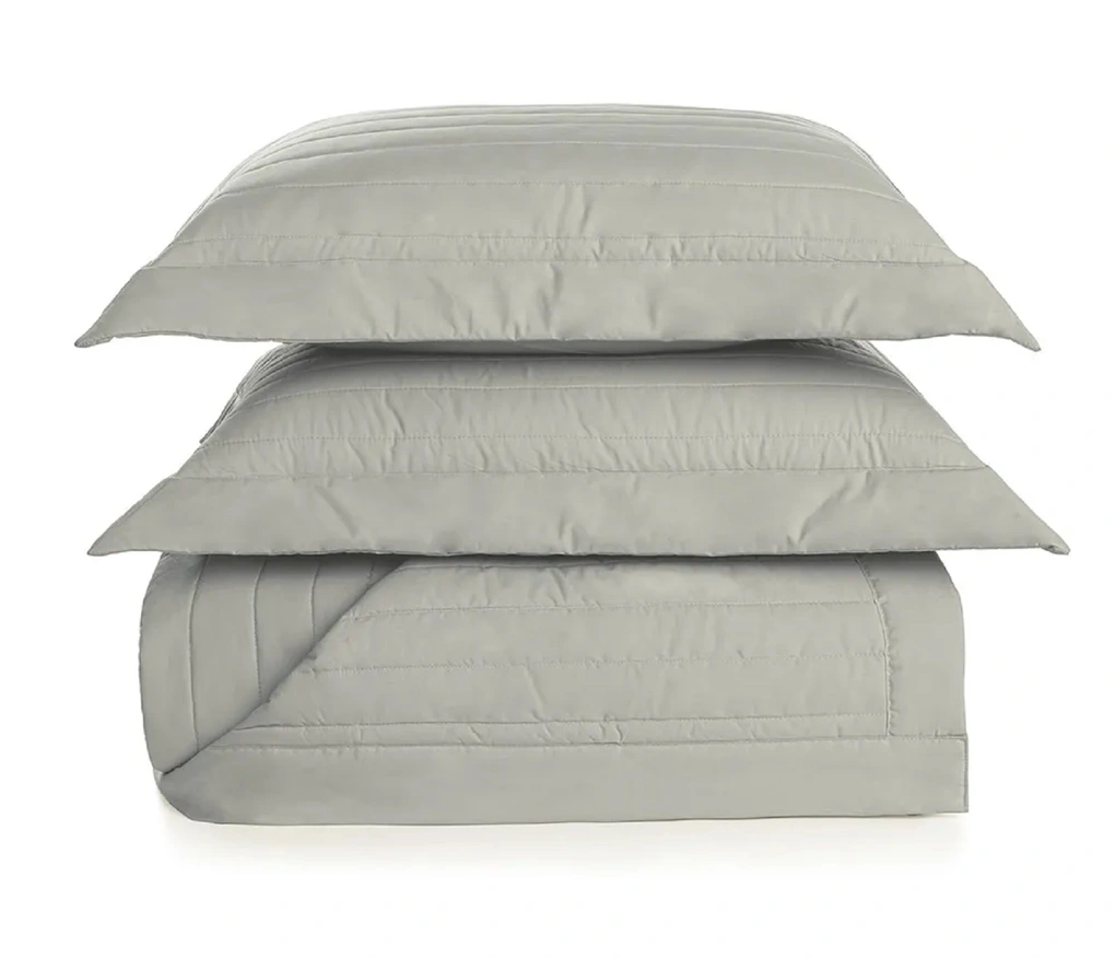 Colcha com Porta Travesseiros Queen 100% Algodão Monteleone Grigio