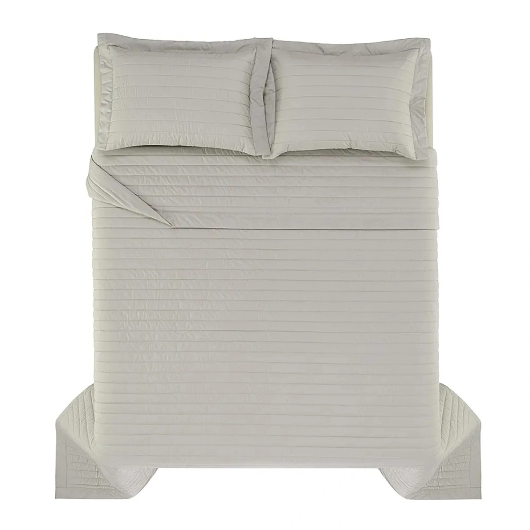Colcha com Porta Travesseiros Queen 100% Algodão Monteleone Grigio