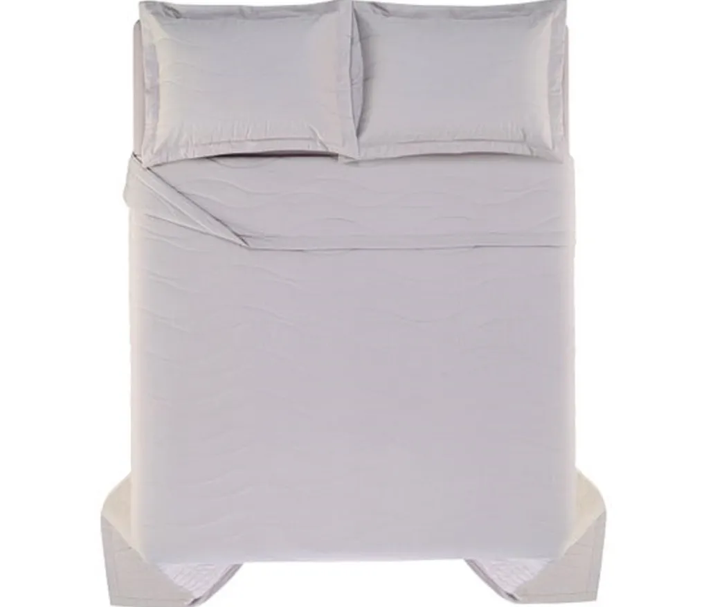 Colcha com Porta Travesseiros Queen 100% Algodão Egípcio Novara Marmo