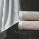 Toalha Banhão Trussardi Jacquard Fio Tinto Speciale Nocciola/Branco - imagem 1