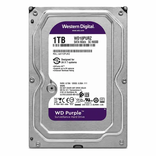 HD Interno WD Purple 1TB SATA III 3,5