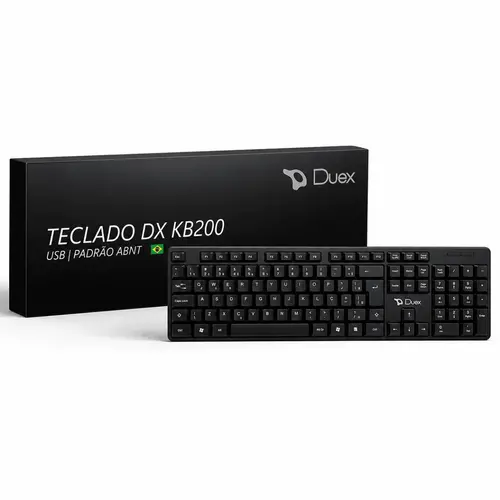 Teclado USB Duex DX KB200 ABNT2 Com Fio - Preto