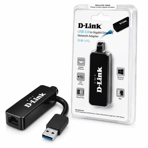 Adaptador Extensor De Rede USB 3.0 Ethernet RJ45 Gigabit D-Link DUB-1312 1Gbps