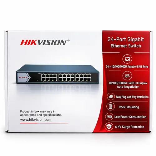 Switch Hikvision 24 Portas Gigabit 10/100/1000 Mbps DS-3E0524-E (B)
